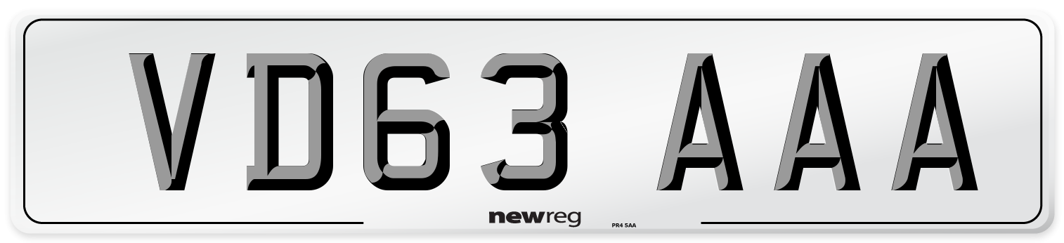 VD63 AAA Number Plate from New Reg